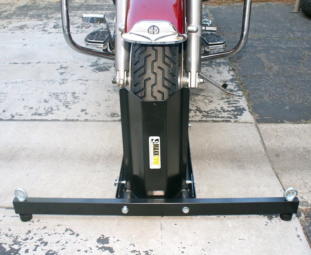 Heavy Duty Motorcycle Wheel Chock Stand - 1800lb Capacity, Adjustable & Secure