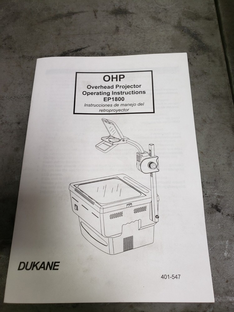 Dukane EP 1800 Overhead Projector.