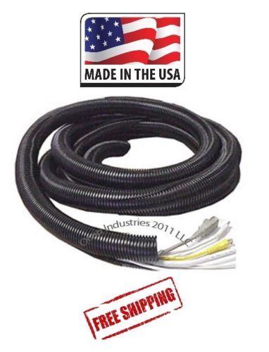 20 FT X 5/8 INCH BLACK PROTECTIVE WIRE WRAP POLYETHYLENE SPLIT LOOM Free Ship!!