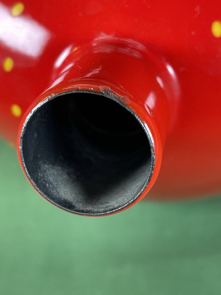 Vtg COPCO ENAMELWARE STRAWBERRY 2.5 Quart - Tea Kettle *Missing Whistle Cap*