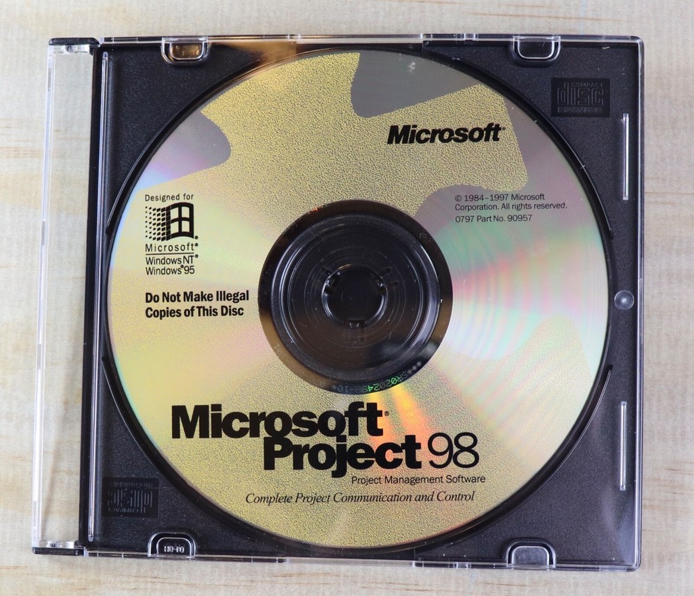 VTG Microsoft Project 98 Project Management Software Windows 95 / Windows NT CD