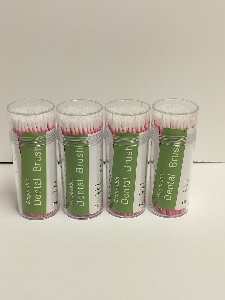400 Pcs Pink Disposable Dental Micro Applicators Fluoride Applicator (#26449)