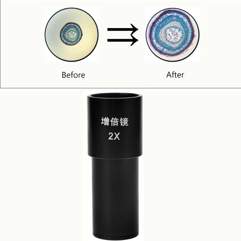 2X Microscope Barlow Eyepiece Magnification Lens 23.2mm f Biological Microscope