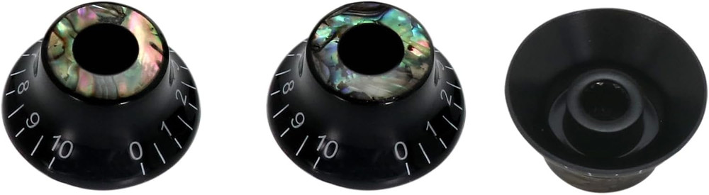 Black Guitar Abalone Top Volume Tone Control Knobs Fit Stratocaster Strat