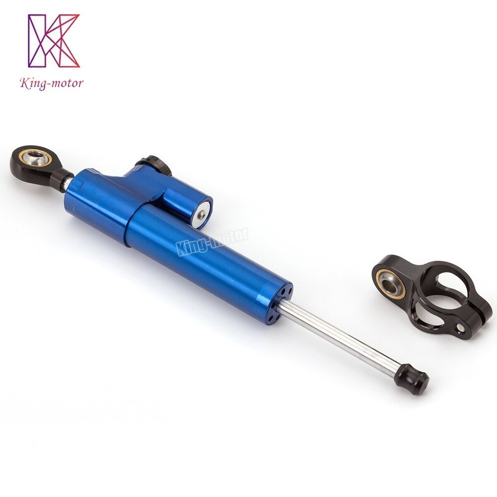 CNC Adjustable Steering Damper Stabilizer Motorbike Accessories Universal Blue
