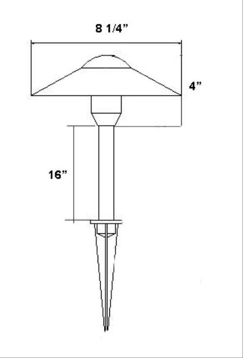 Landscape Low Voltage Lighting - Mushroom Path Light In Rust Finish Pack of 6