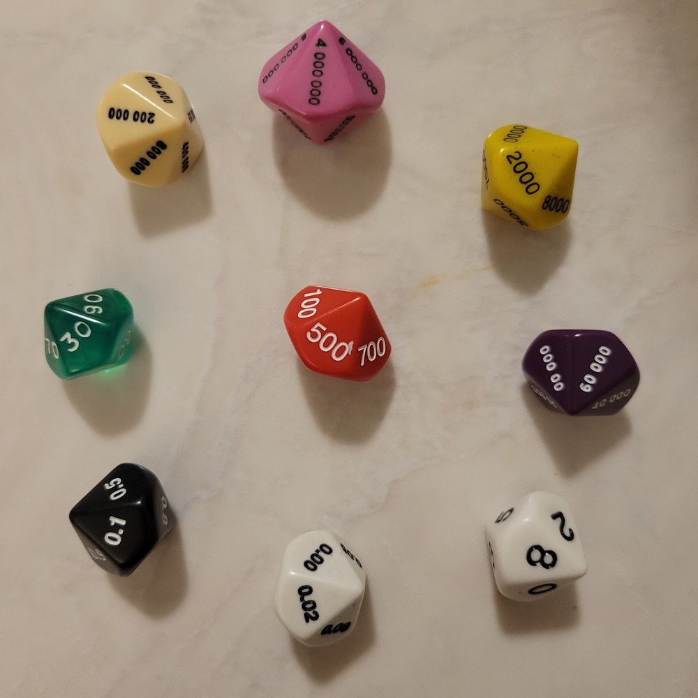 Place Value Dice Set Educational Colorful Math Teaching Learning Tools Set Of 9