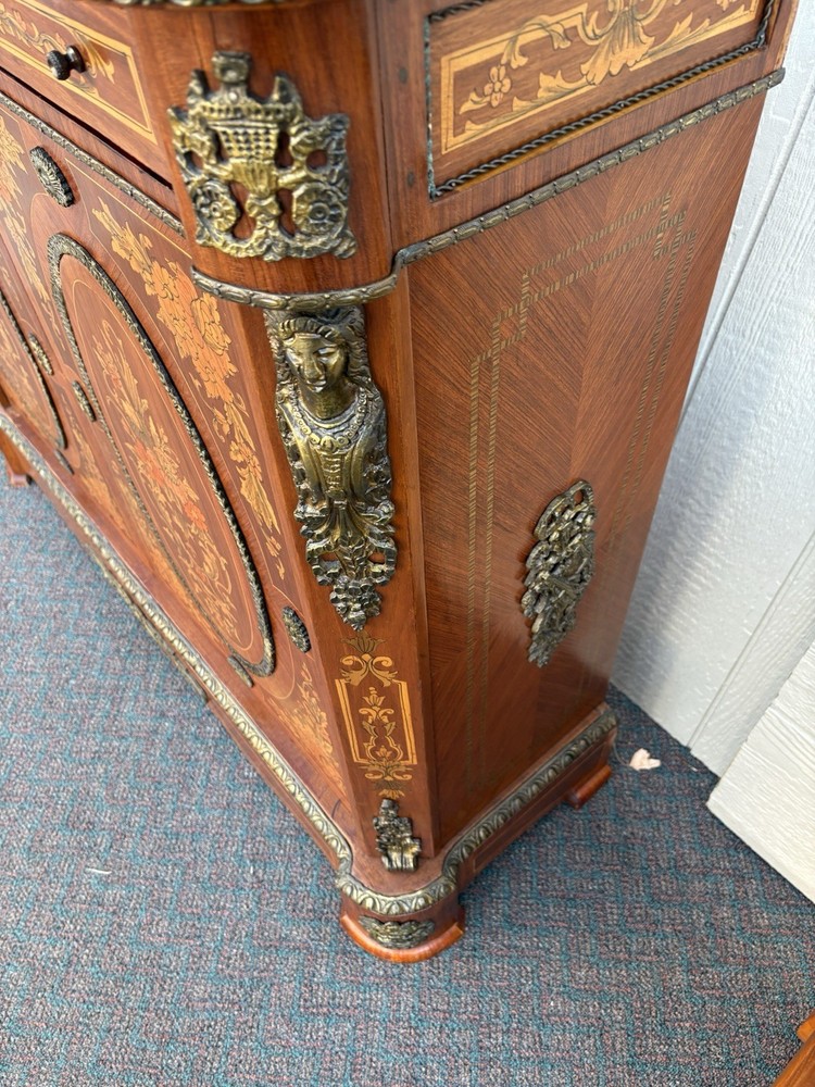 67208 Marble Top Sideboard Server Console Cabinet Stand