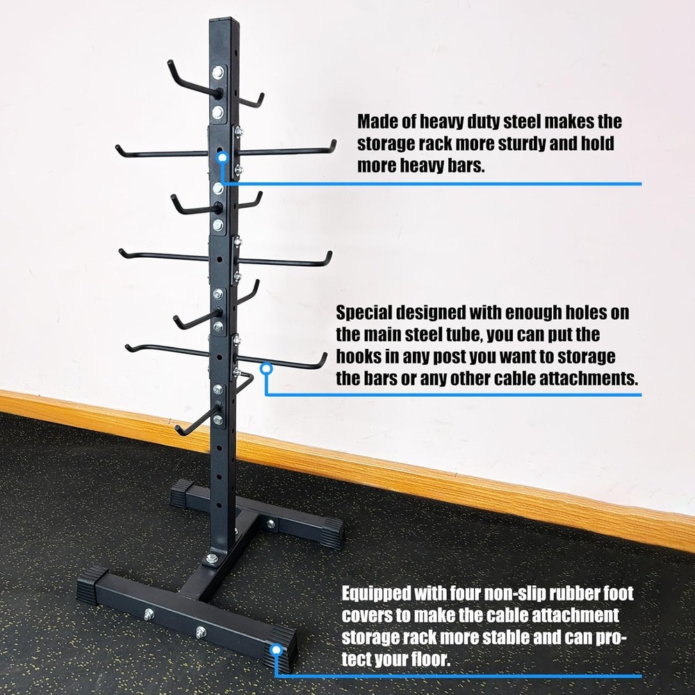 Lat Pull Down Bar Storage Rack Cable Organizer