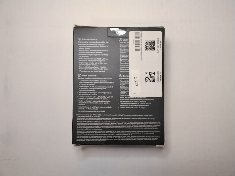 918440-101 HP X6500 Silver Bluetooth Mouse US