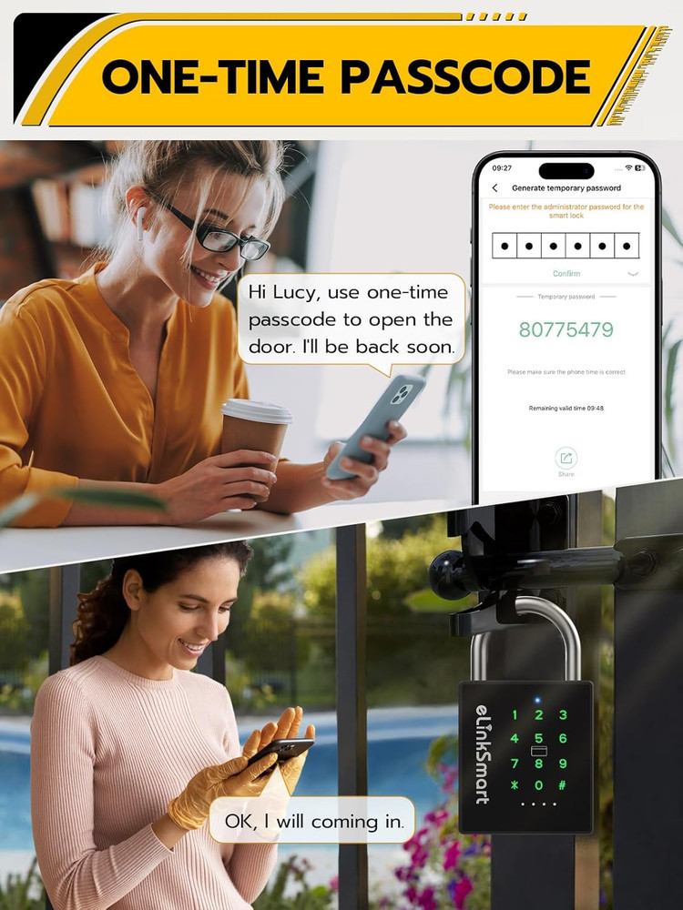 Pothunder Smart Heavy-Duty Padlock with Biometric and RFID Security Features