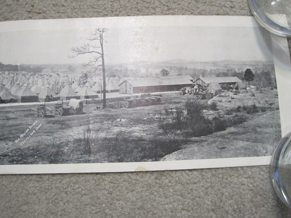 Antique & Original WW1 Panoramic 112th Infantry Camp Hancock, GA