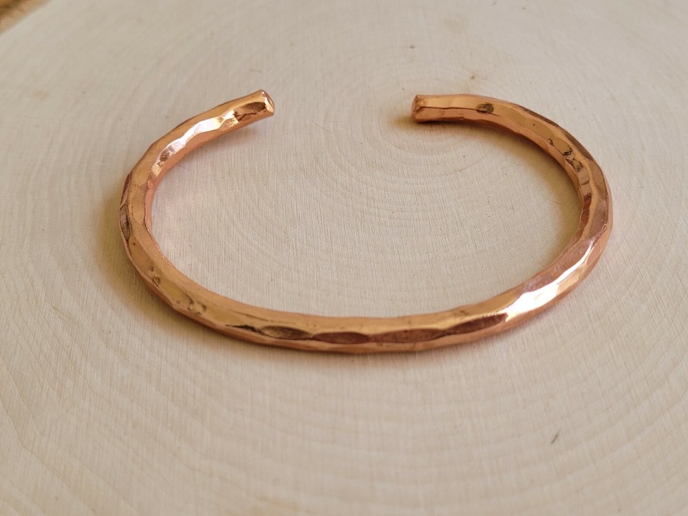 Hammered Solid Pure Copper Cuff - Copper Arthritis Therapy Adjustable Bracelet