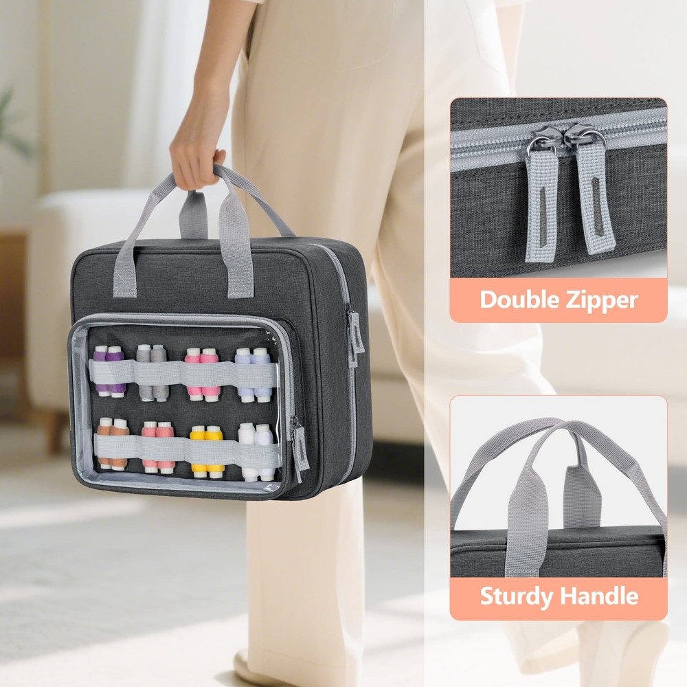 Sewing Storage Organizer with Folio Open Design Sewing Organizer Bag with Ver...