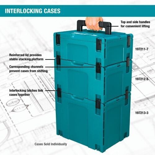 Makita 197211-7 MAKPAC Interlocking Tool Case, Medium