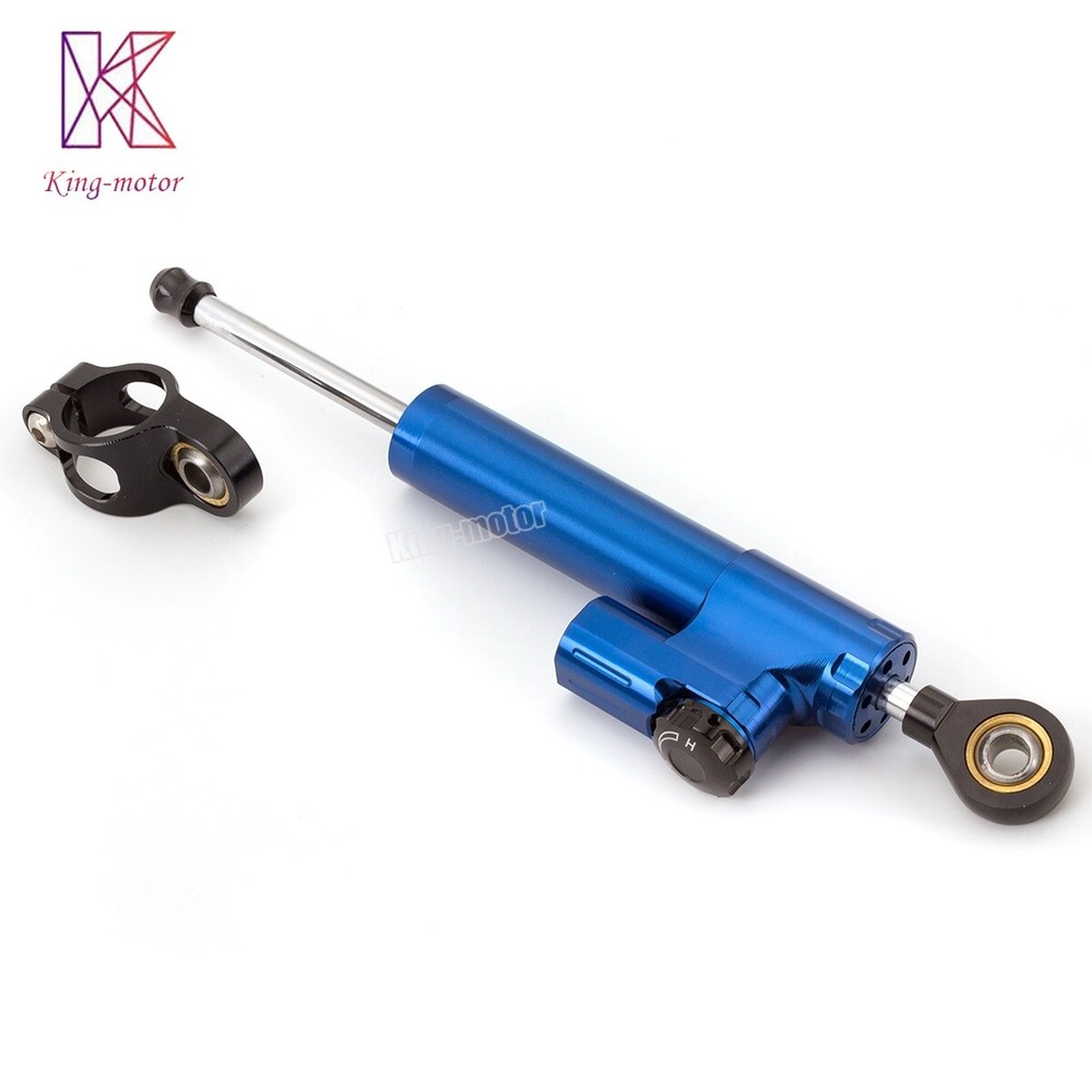 CNC Blue Steering Damper Motorcycle Bike Stabilizer Linear Reversed Safe Control