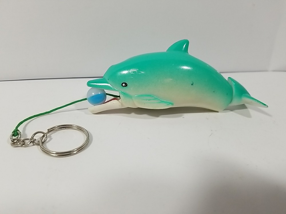 Vintage PULL-STRING Dolphin w/ Flapping Flipper Action Ball Playing - Works