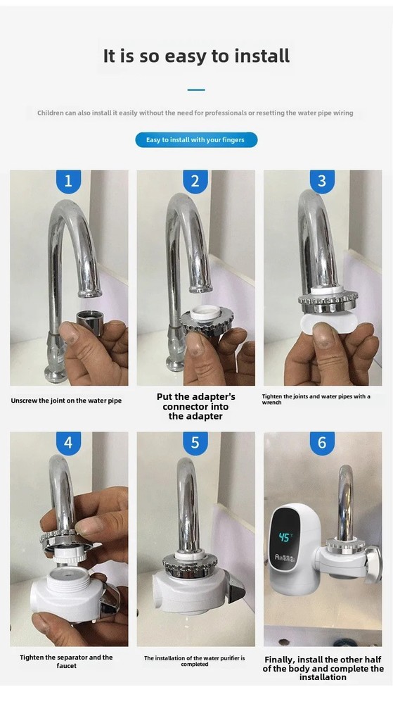 Instant Heating Faucet Water Tap Tankless Water Heater Electric Kitchen Faucet