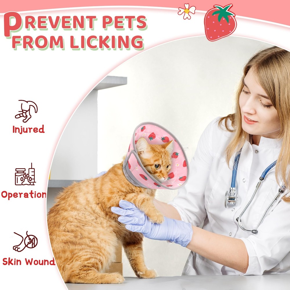 Cat Cone Collar Soft to Stop Licking, Adjustable, Foldable Lightweight Kitten...