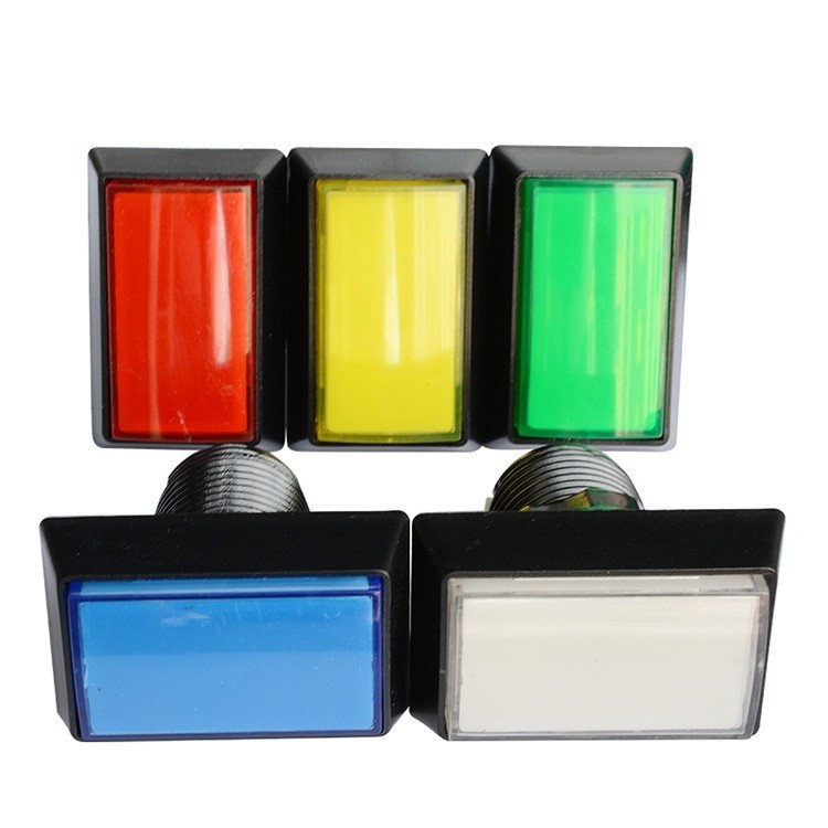 Low profile Arcade Square Rectangle Button LED Push Illumilated W/ Microswitch e