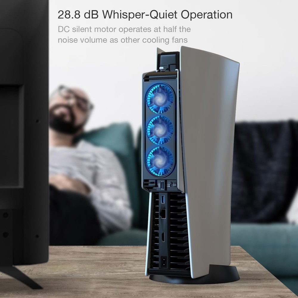 Quiet cooling fan for game console