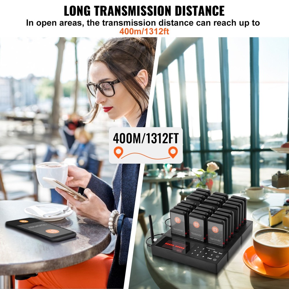 Restaurant Wireless Pager System 24 Call Coasters Guest Queuing Calling