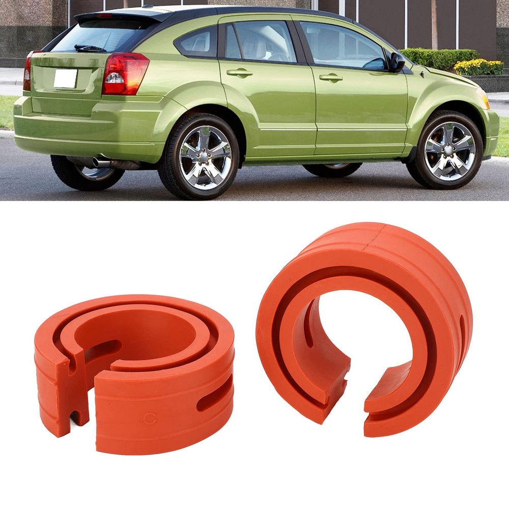 2PCS Car Coil Spring Buffer Rubber, Universal Shock Absorber Cushion Red