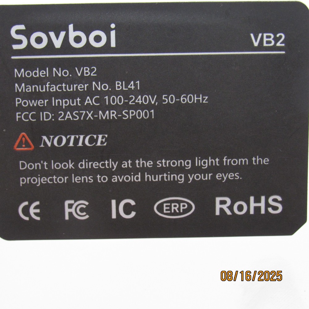 SOVBOI VB2 1080P Video Projector with Remote & all wiring needed + Manual