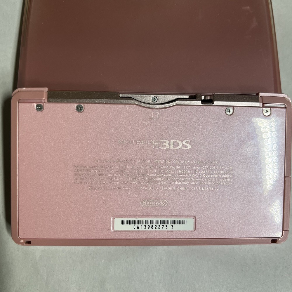 Nintendo 3DS Pearl Pink Handheld Handheld Console System CTR-001 Tested