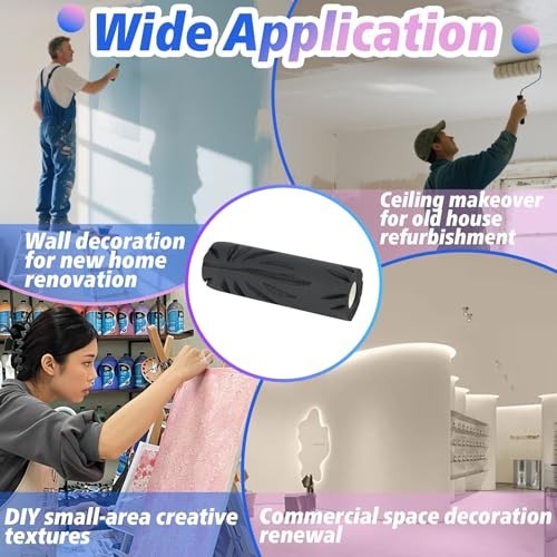 9" Crow's Foot Wall & Ceiling Textured Roller - High-Adhesion Drywall Tool, Easy