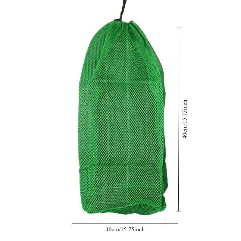Fishing Net Drawstring Closure Bag Green Folding Quick Dry Lightweight