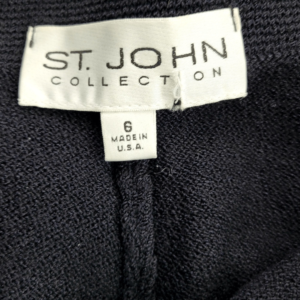 St. John Collection Black Santana Knit Pull On Pants Size 6