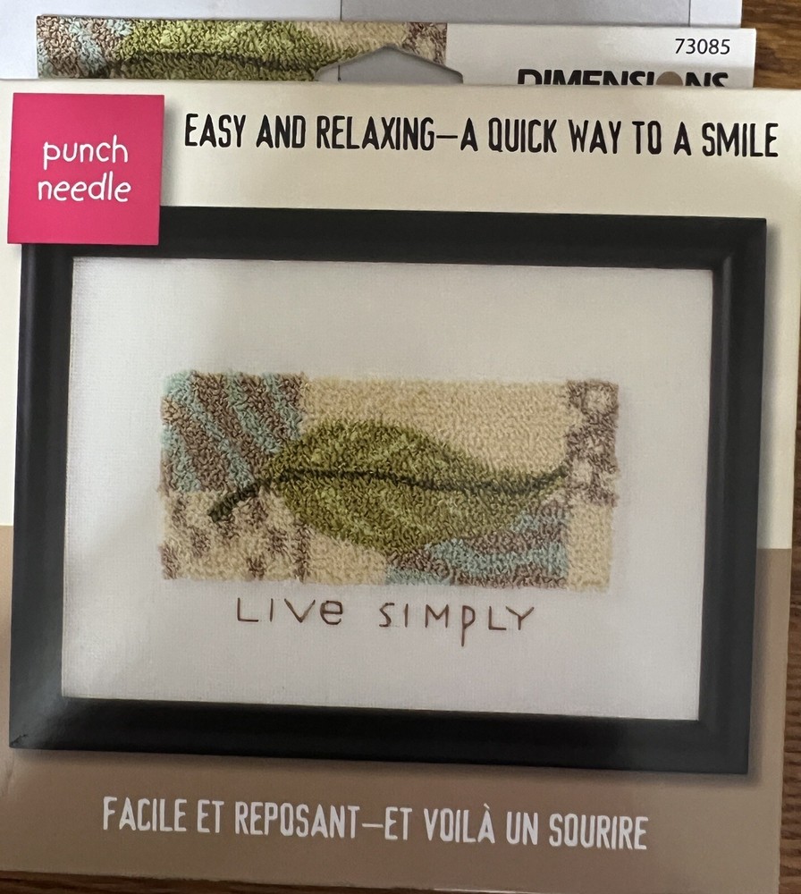 Dimensions  punch needle kit                    Leaf Design.  Live Simply