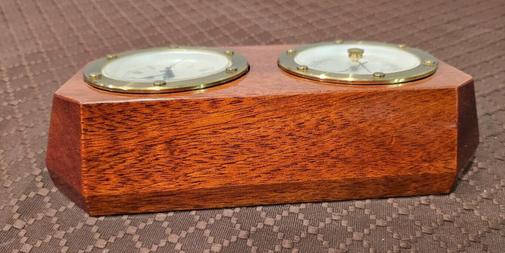 Neiman Marcus Desk Clock And Barometer AS-IS