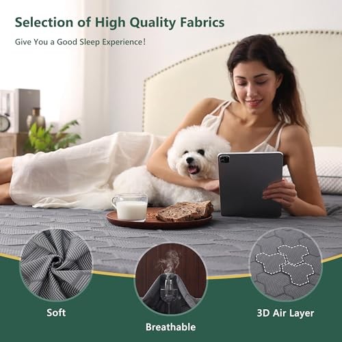Size Waterproof Mattress Protector, 40% Rayon Derived from Queen Carbon Gray