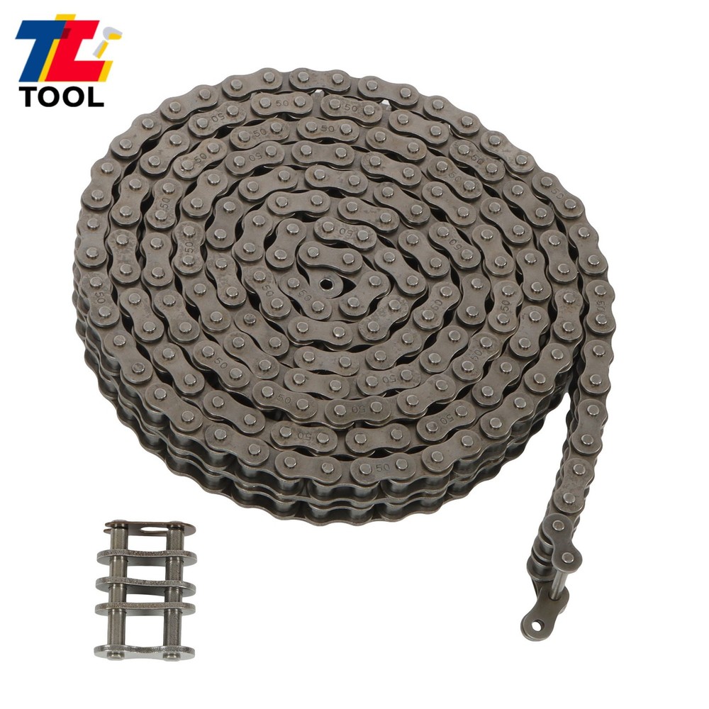 50-2 Double Strand Duplex Roller Chain 10 Ft with 2pcs Connecting Link
