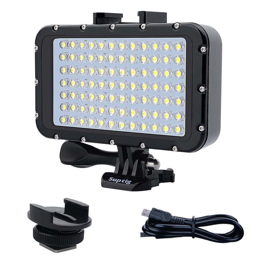 Suptig Underwater Lights Dive Light 84 LED High Power Dimmable Waterproof LED...