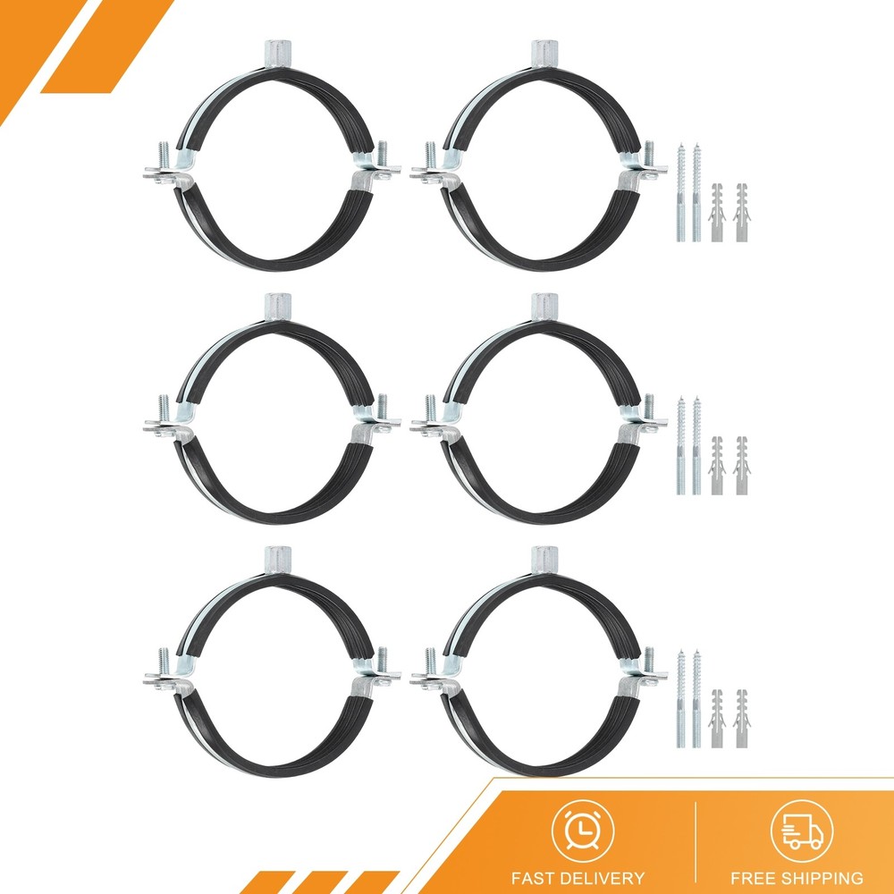 6pack Adjustable Pipe Bracket Clamp 4"(102mm) Wall Ceiling Mount Support