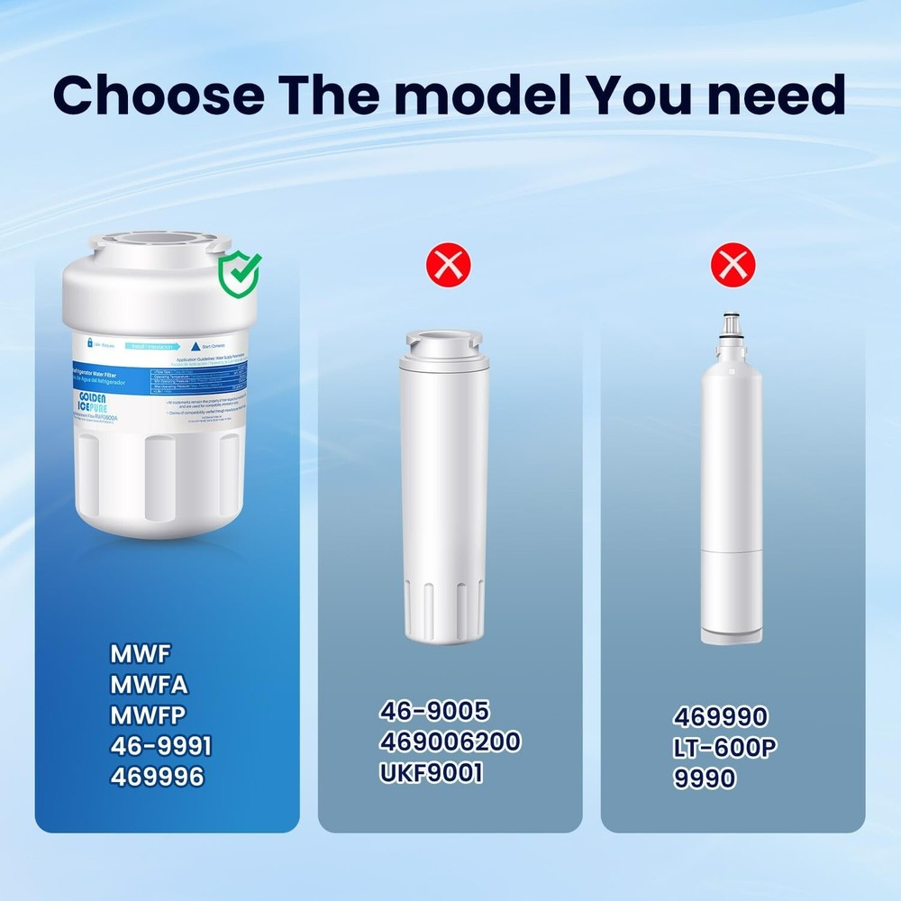 RWF0600A Refrigerator Water Filter Replacement for GE SmartWater MWFA,GWFA,4PACK