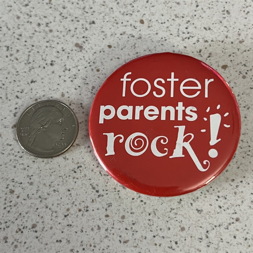 Foster Parents Rock ! Awareness Pinback Button #45114