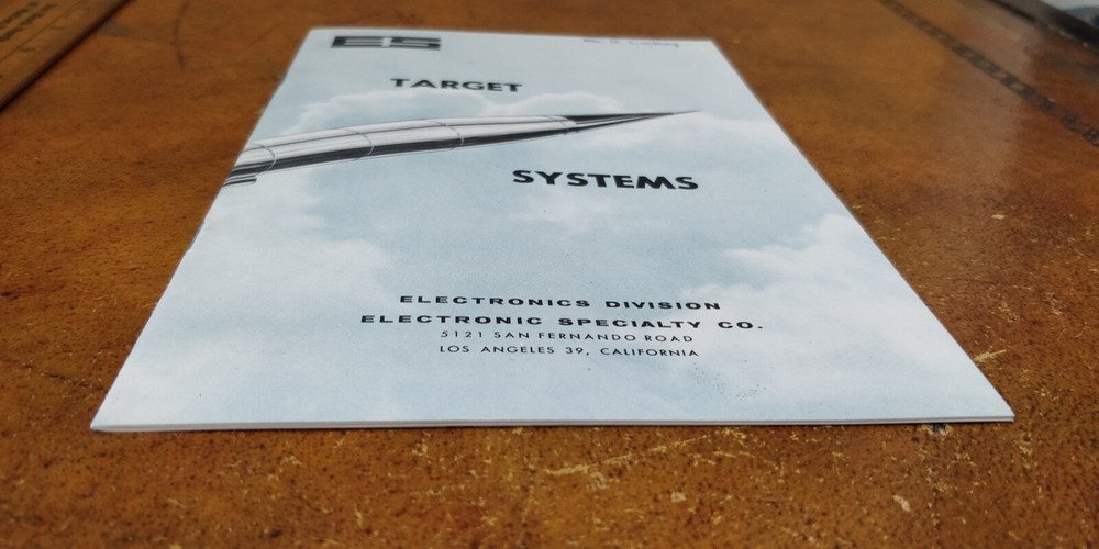 1950s ~ Electronic Speciality Co. ~ Target Systems ~ Missiles Radar ~ Booklet