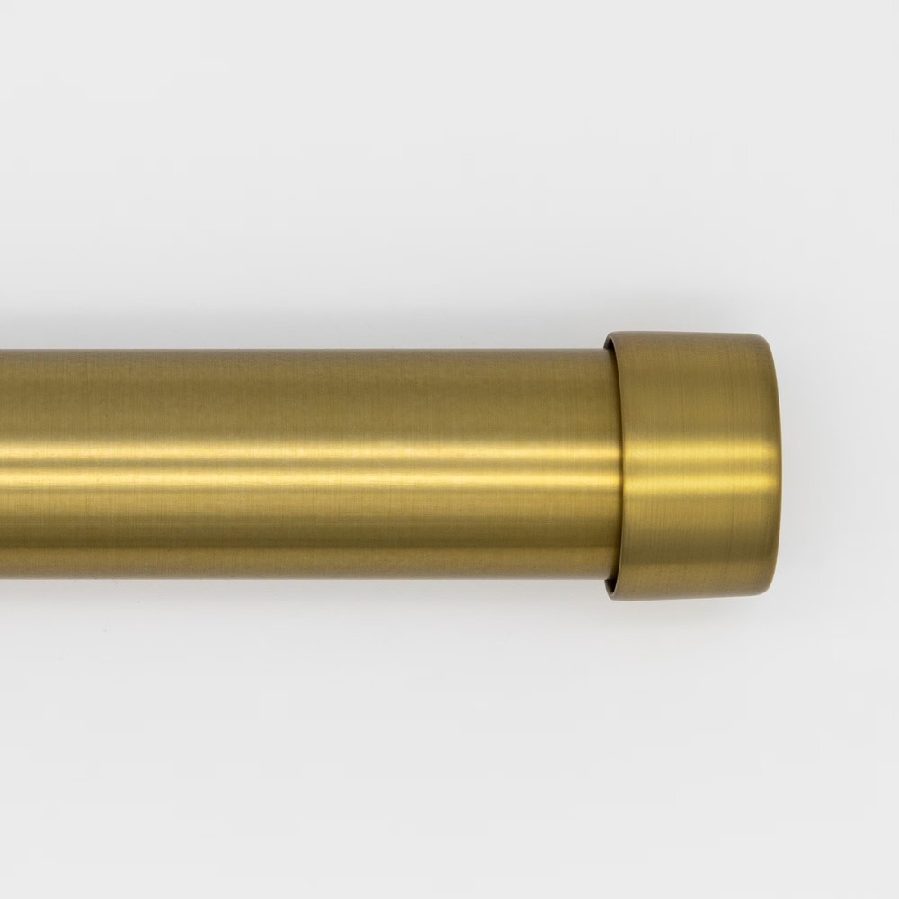 Better Homes & Gardens Plated Brass Cap Adjustable Single Curtain Rod Set