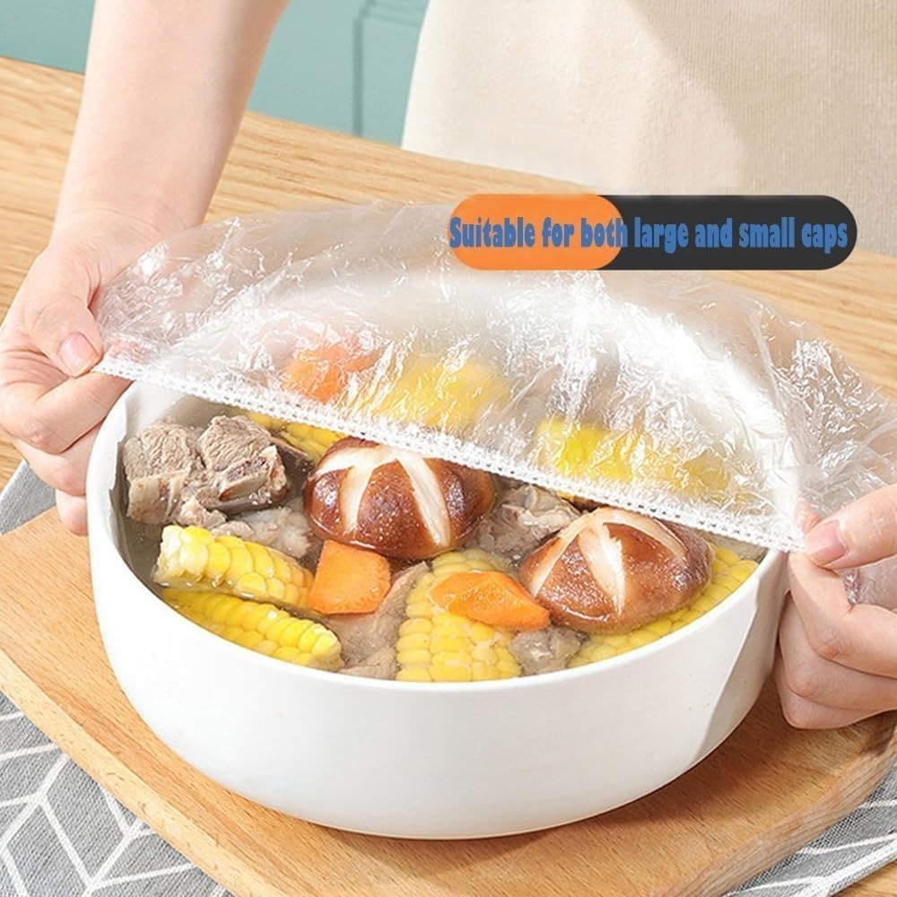 Disposable Stretchable Bowl Covers Elastic Food Storage Wrap Plastic Fresh