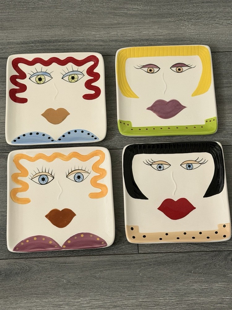 Personality Plates Set for 4 People Dinnerware Dish Plates
