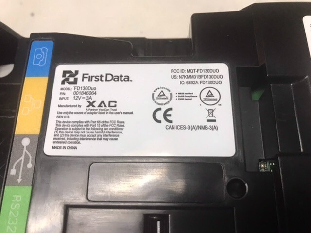 FirstData FD 130 Duo Credit Card Reader 001846064