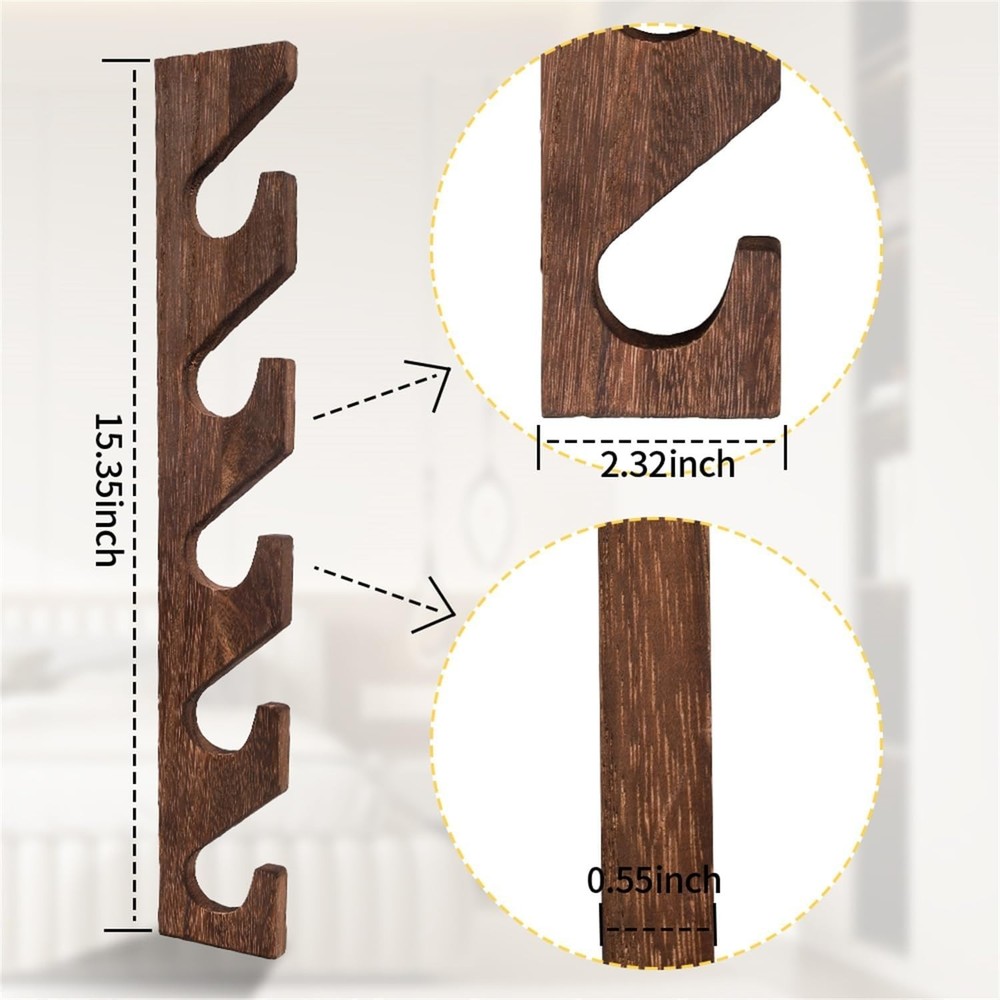 3PCS Wall Mounted Hat Rack for Baseball Caps - Vertical Organizer Brown-3pack