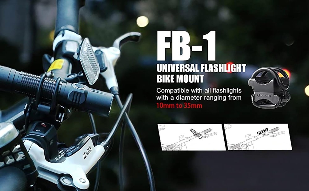 FB-1 Universal Flashlight Bike Mount for Flashlight (Bicycle Lighting Mount Acce