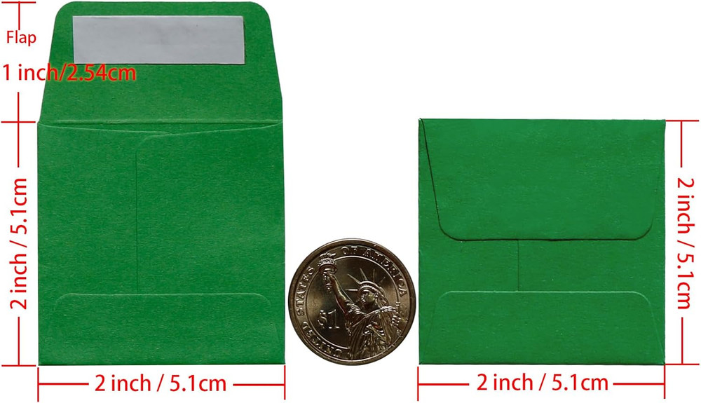 2 X 2Inches Tiny Coin Envelopes - Self Seal 128-Count Mini Envelopes, Bulk Small