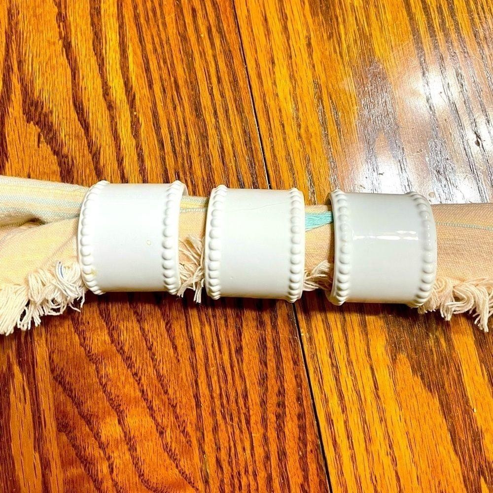 Napkin Rings Ceramic White Set of 3