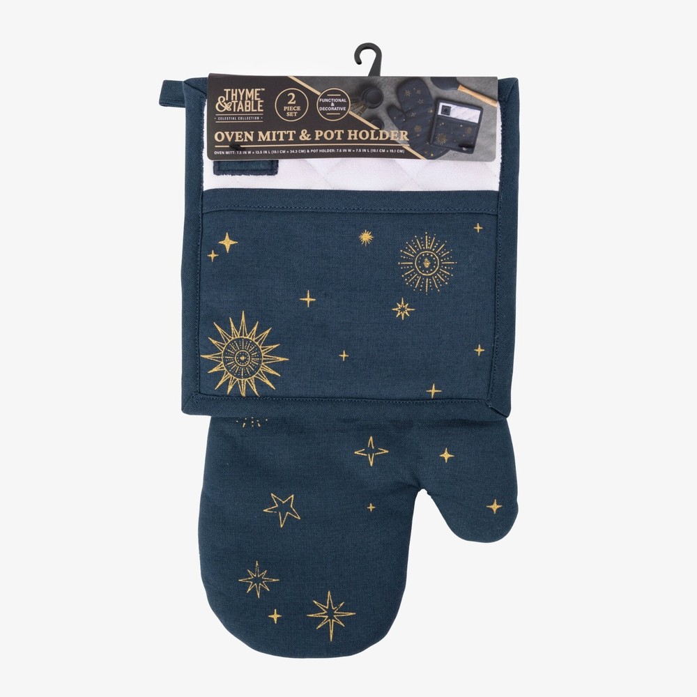 ❄️🎄Thyme & Table Mitts Set (2) Celestal Phom 🎄❄️